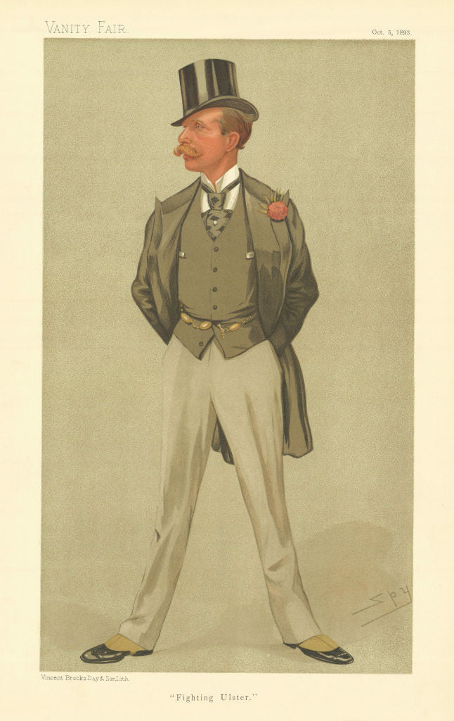 VANITY FAIR SPY CARTOON William Ellison-Macartney 'Fighting Ulster' 1893 print